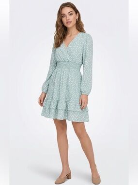ruched bust lantern sleeve swiss dot dress Black Ruched Bust Lantern Sleeve Swiss Dot Long Sleeve Mini Dress